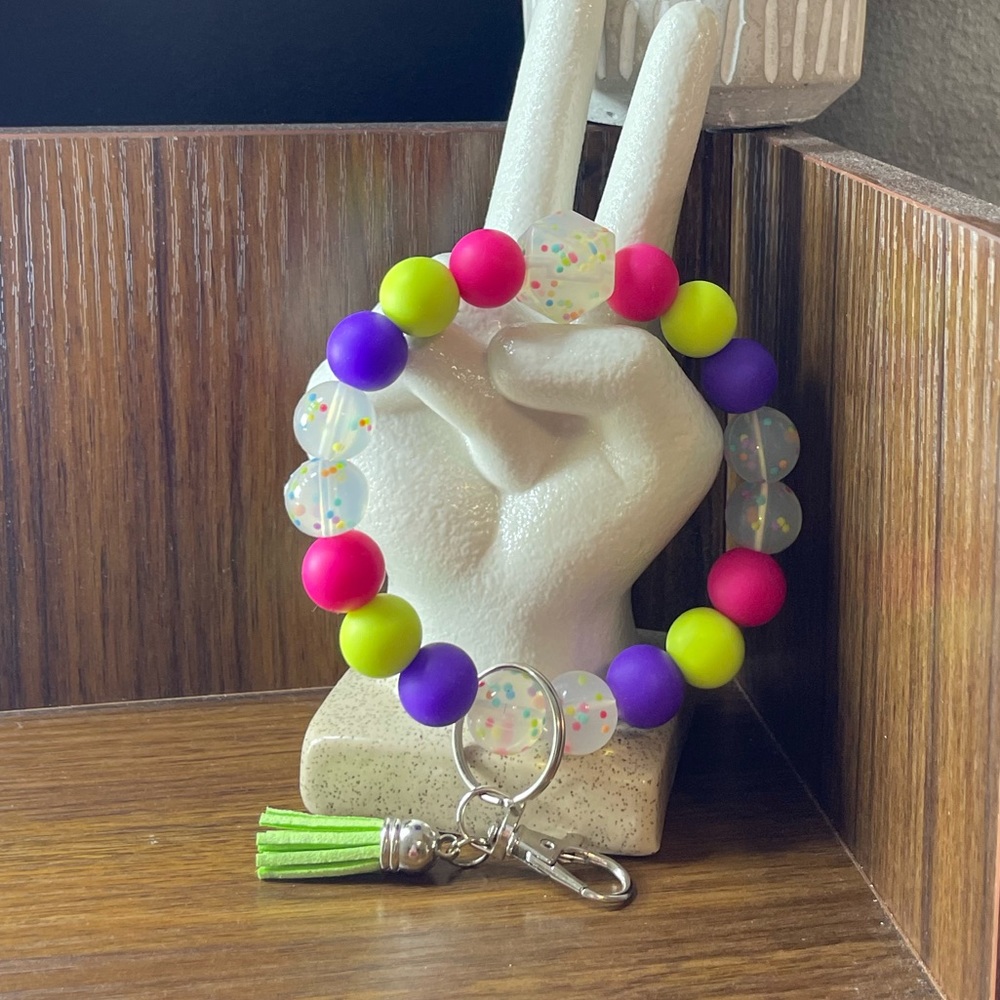 Silicone bead keychain